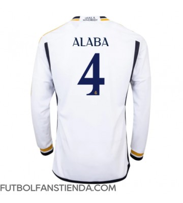 Real Madrid David Alaba #4 Primera Equipación 2023-24 Manga Larga